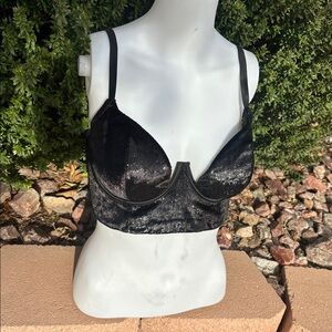 Victoria's Secret VerySexy Velvet Shimmer Long Line Balconette Bra 34D-brand new